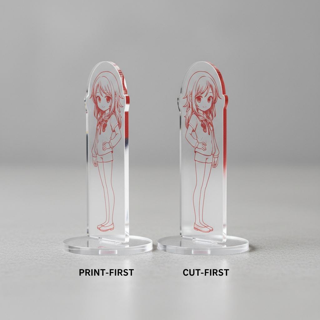 Acrylic Standee Manufacturing: Print-First vs. Cut-First